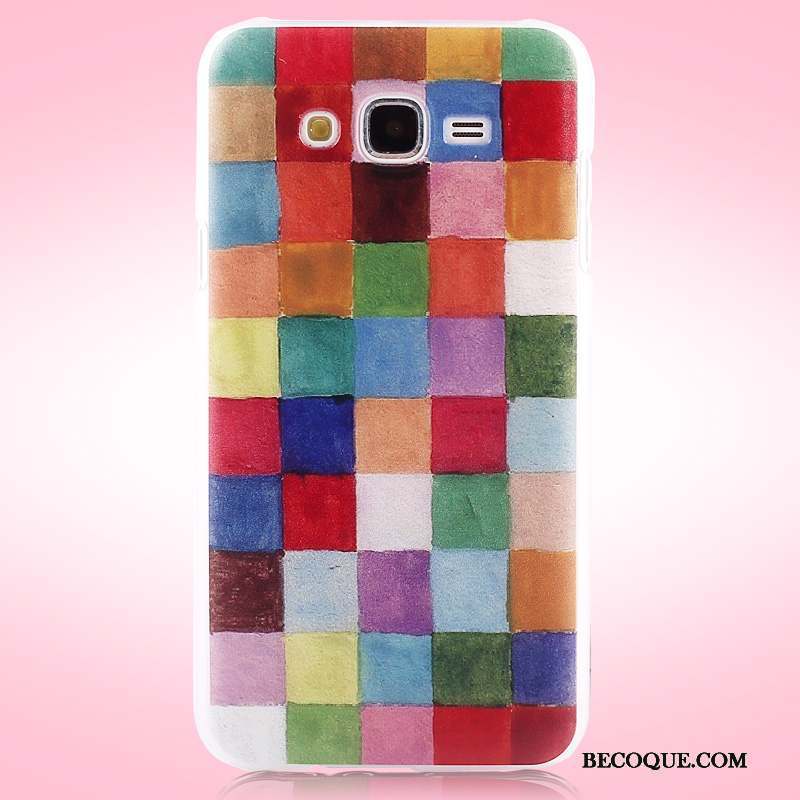 Samsung Galaxy J5 2015 Coque De Téléphone Délavé En Daim Protection Multicolore Peinture Étui