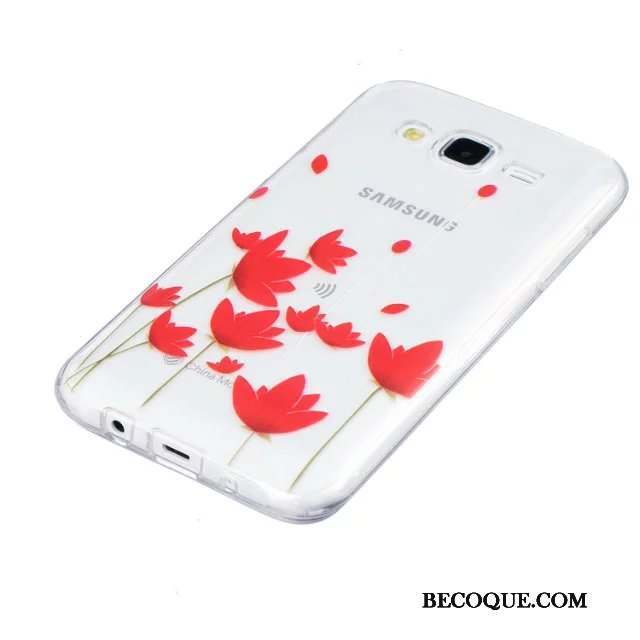 Samsung Galaxy J5 2015 Coque Peinture Protection Étui Gaufrage Fleurs