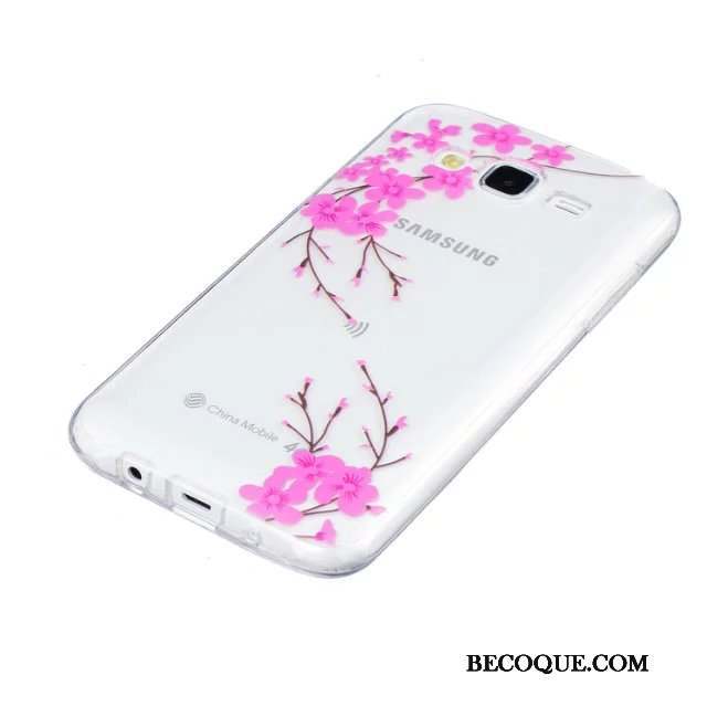 Samsung Galaxy J5 2015 Coque Peinture Protection Étui Gaufrage Fleurs