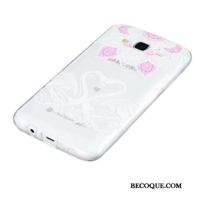 Samsung Galaxy J5 2015 Coque Peinture Protection Étui Gaufrage Fleurs