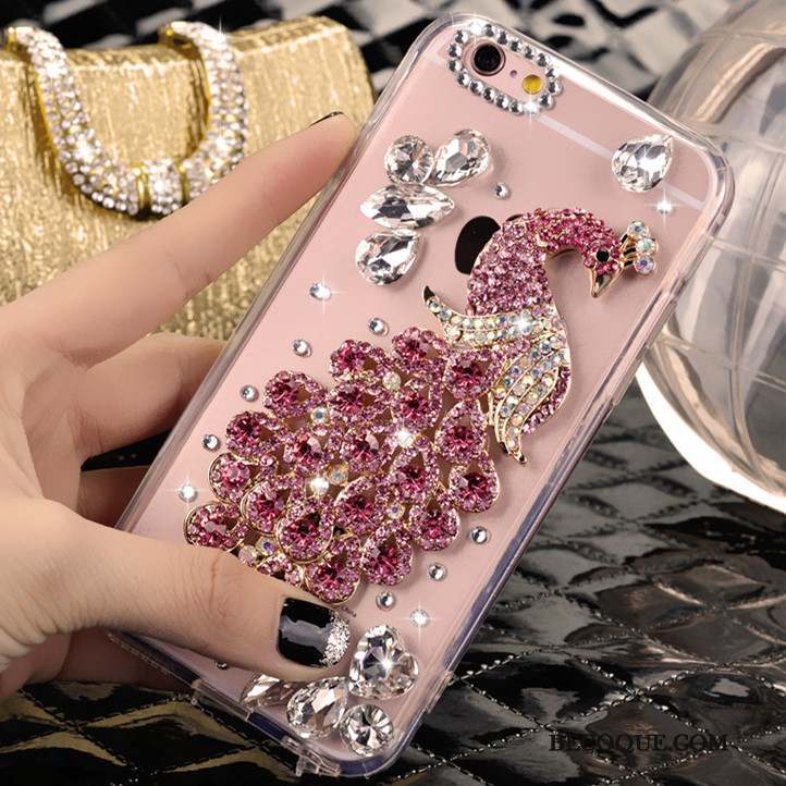 Samsung Galaxy J5 2015 Coque Protection Rose Étui Strass Téléphone Portable