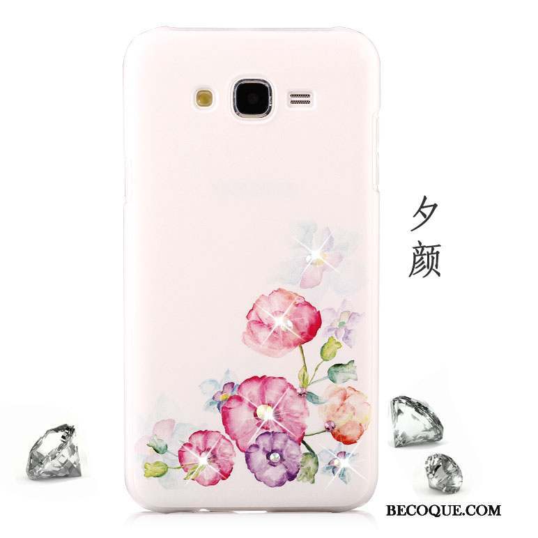 Samsung Galaxy J5 2015 Étui Rouge Protection Fleurs Difficile Coque De Téléphone