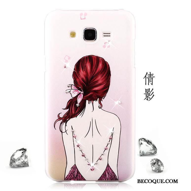 Samsung Galaxy J5 2015 Étui Rouge Protection Fleurs Difficile Coque De Téléphone