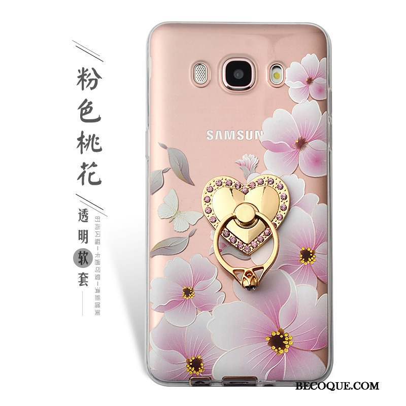 Samsung Galaxy J5 2016 Coque Étui Protection Anneau Téléphone Portable Vert Fleurs