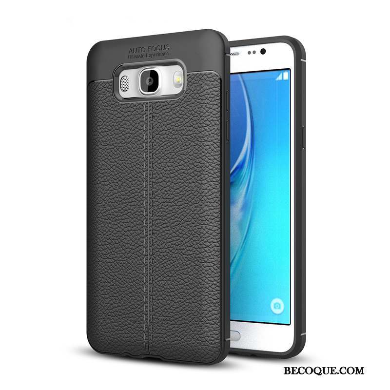 Samsung Galaxy J5 2016 Incassable Coque De Téléphone Modèle Fleurie Noir Protection Cuir