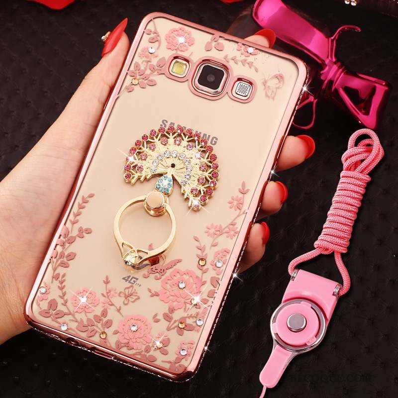 Samsung Galaxy J5 2016 Incruster Strass Étui Coque De Téléphone Bordure Rose