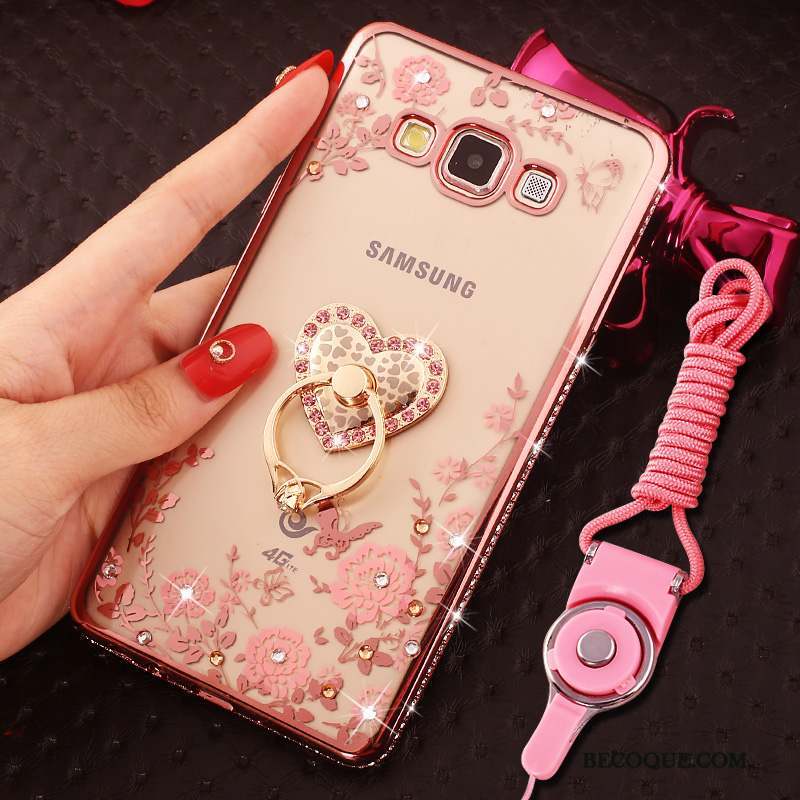 Samsung Galaxy J5 2016 Incruster Strass Étui Coque De Téléphone Bordure Rose