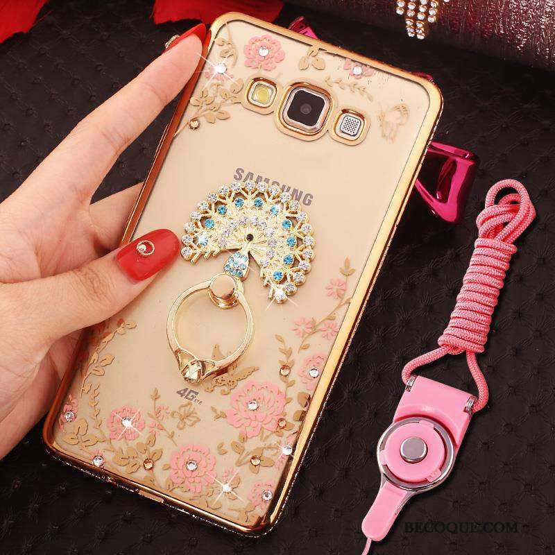 Samsung Galaxy J5 2016 Incruster Strass Étui Coque De Téléphone Bordure Rose