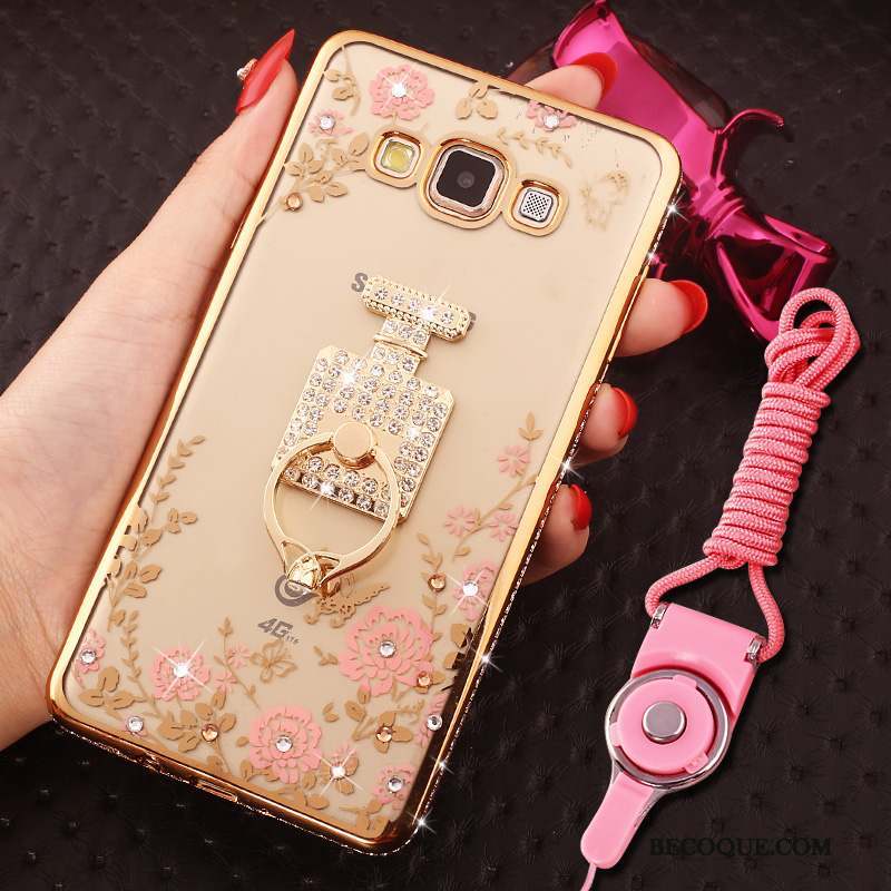 Samsung Galaxy J5 2016 Incruster Strass Étui Coque De Téléphone Bordure Rose