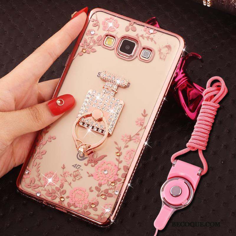 Samsung Galaxy J5 2016 Incruster Strass Étui Coque De Téléphone Bordure Rose