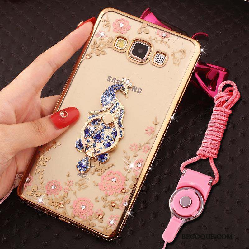 Samsung Galaxy J5 2016 Incruster Strass Étui Coque De Téléphone Bordure Rose