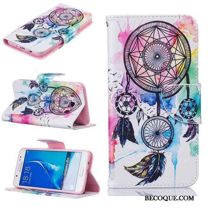 Samsung Galaxy J5 2016 Multicolore Étui Étui En Cuir Clamshell Coque De Téléphone Téléphone Portable