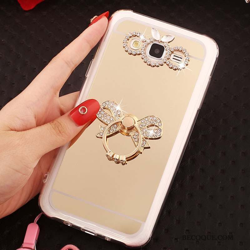 Samsung Galaxy J5 2016 Or Rose Fluide Doux Coque Anneau Étui De Téléphone