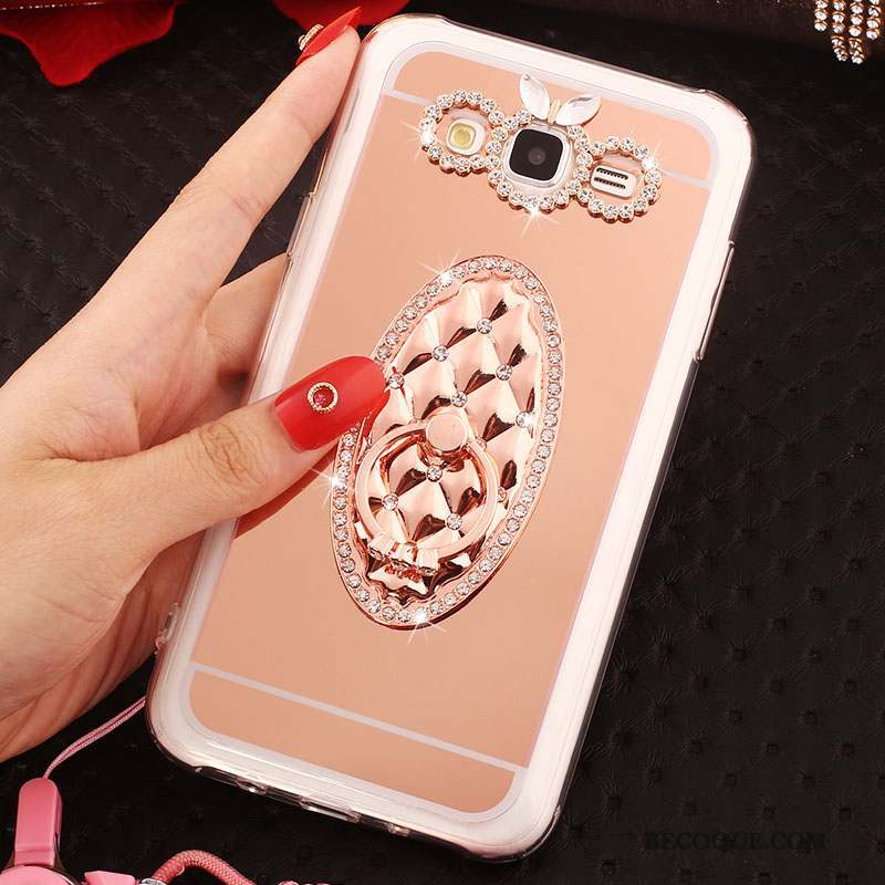 Samsung Galaxy J5 2016 Or Rose Fluide Doux Coque Anneau Étui De Téléphone