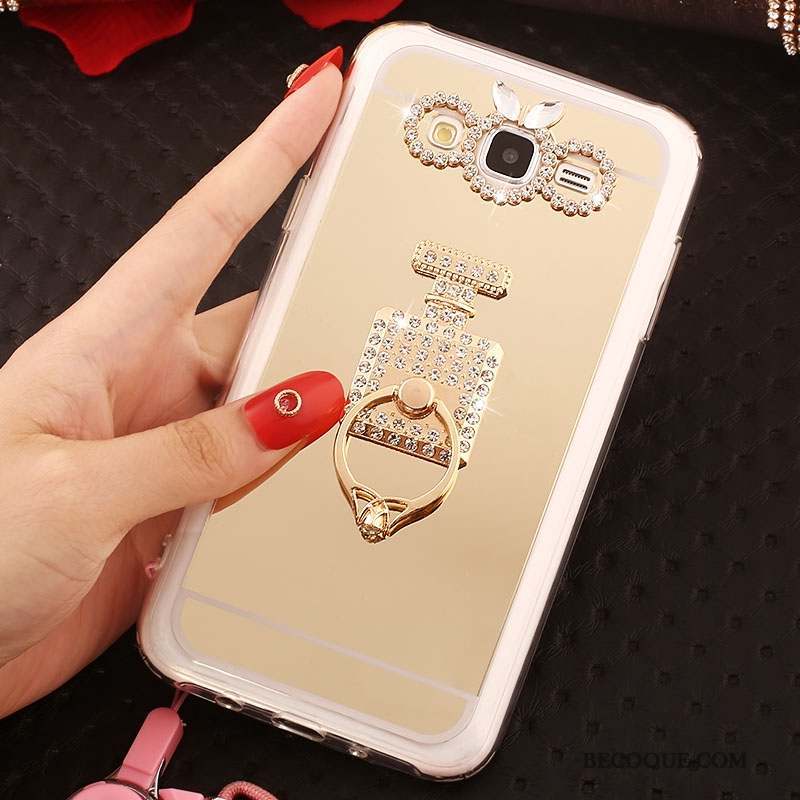 Samsung Galaxy J5 2016 Or Rose Fluide Doux Coque Anneau Étui De Téléphone