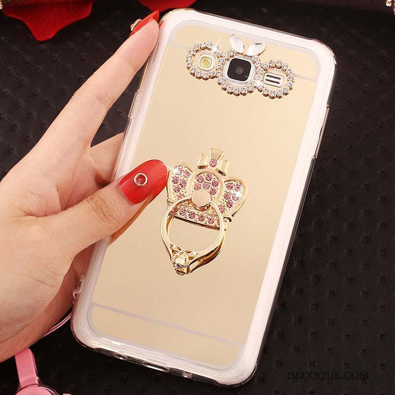 Samsung Galaxy J5 2016 Or Rose Fluide Doux Coque Anneau Étui De Téléphone