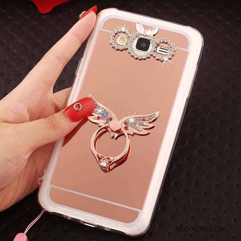 Samsung Galaxy J5 2016 Or Rose Fluide Doux Coque Anneau Étui De Téléphone