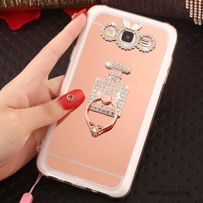 Samsung Galaxy J5 2016 Or Rose Fluide Doux Coque Anneau Étui De Téléphone