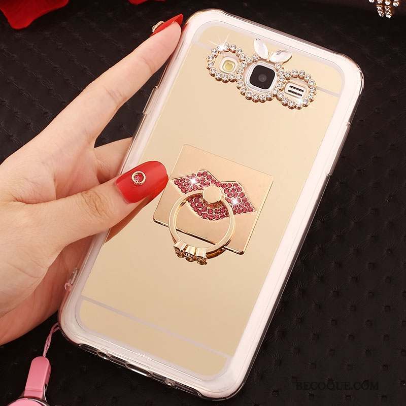 Samsung Galaxy J5 2016 Or Rose Fluide Doux Coque Anneau Étui De Téléphone