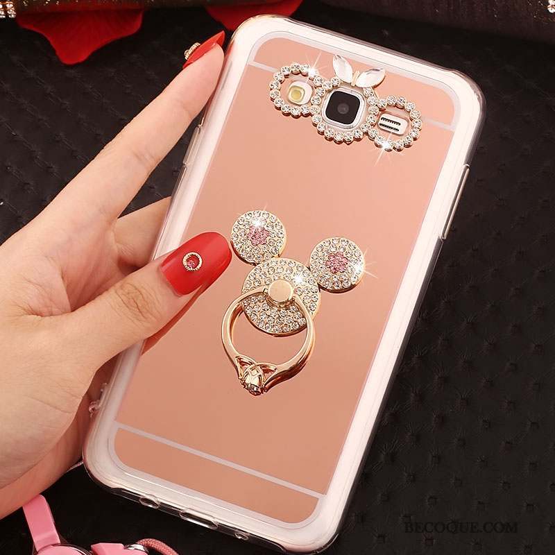 Samsung Galaxy J5 2016 Or Rose Fluide Doux Coque Anneau Étui De Téléphone