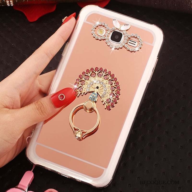 Samsung Galaxy J5 2016 Or Rose Fluide Doux Coque Anneau Étui De Téléphone