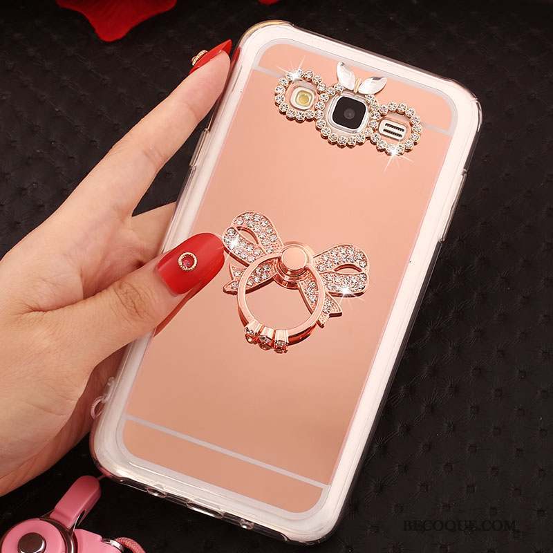 Samsung Galaxy J5 2016 Or Rose Fluide Doux Coque Anneau Étui De Téléphone