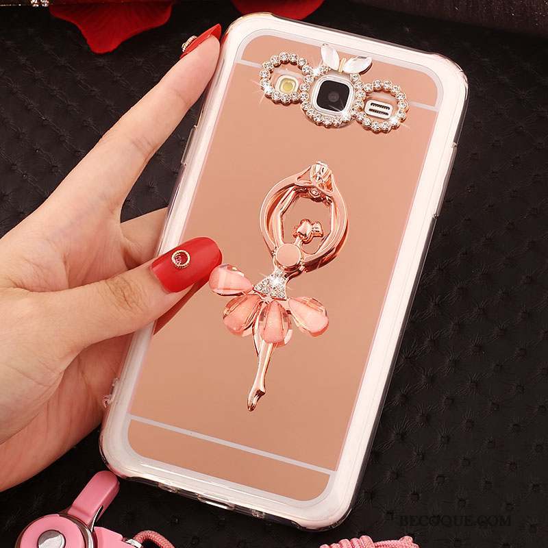 Samsung Galaxy J5 2016 Or Rose Fluide Doux Coque Anneau Étui De Téléphone