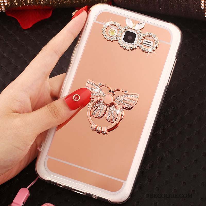 Samsung Galaxy J5 2016 Or Rose Fluide Doux Coque Anneau Étui De Téléphone