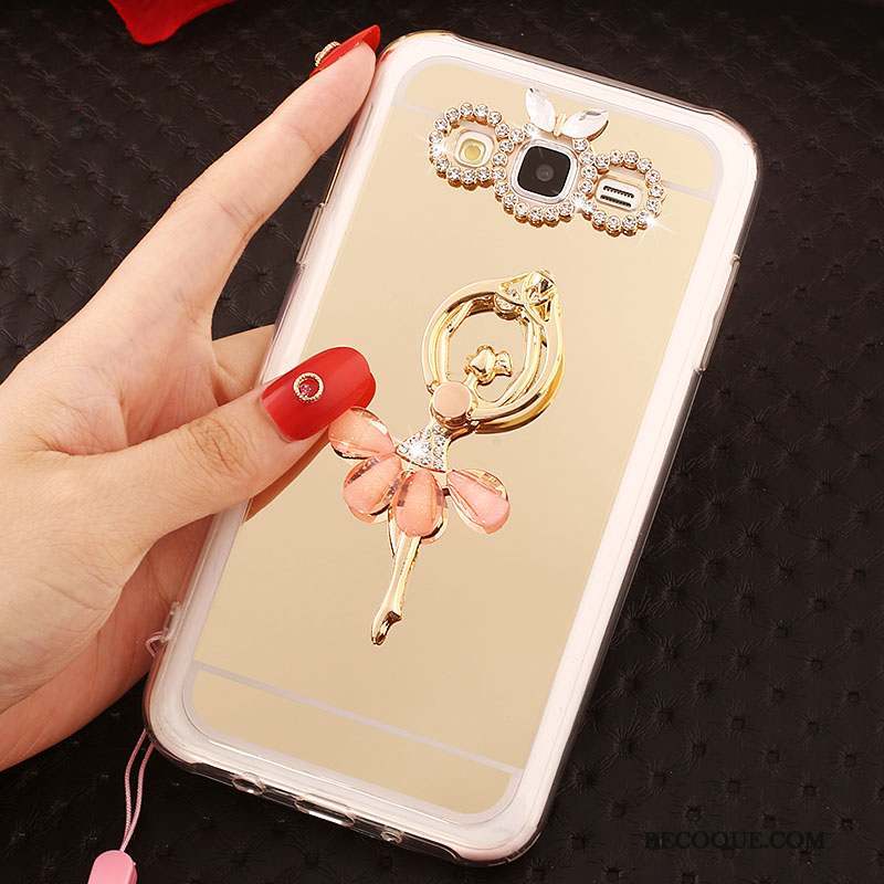 Samsung Galaxy J5 2016 Or Rose Fluide Doux Coque Anneau Étui De Téléphone