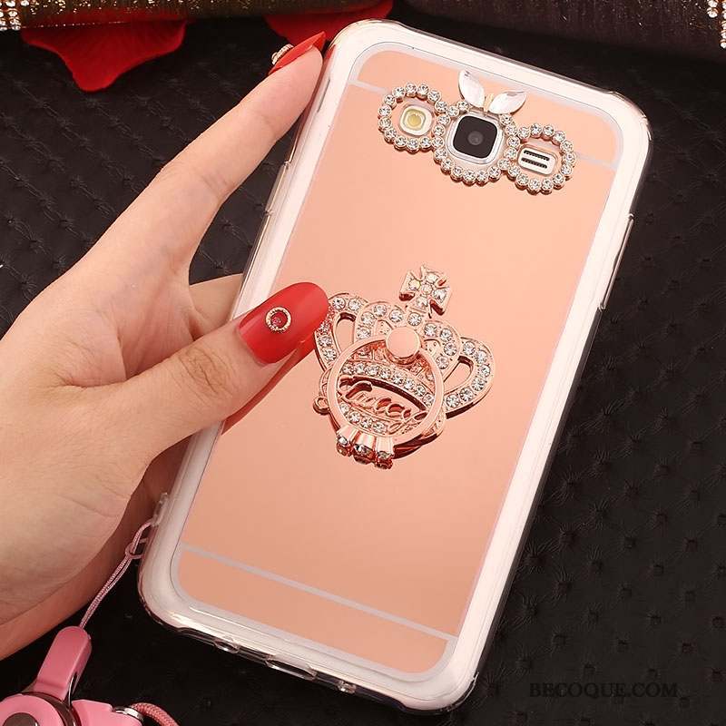 Samsung Galaxy J5 2016 Or Rose Fluide Doux Coque Anneau Étui De Téléphone