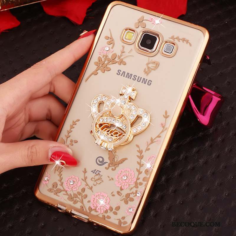 Samsung Galaxy J5 2016 Protection Coque De Téléphone Fluide Doux Anneau Or Rose Étui