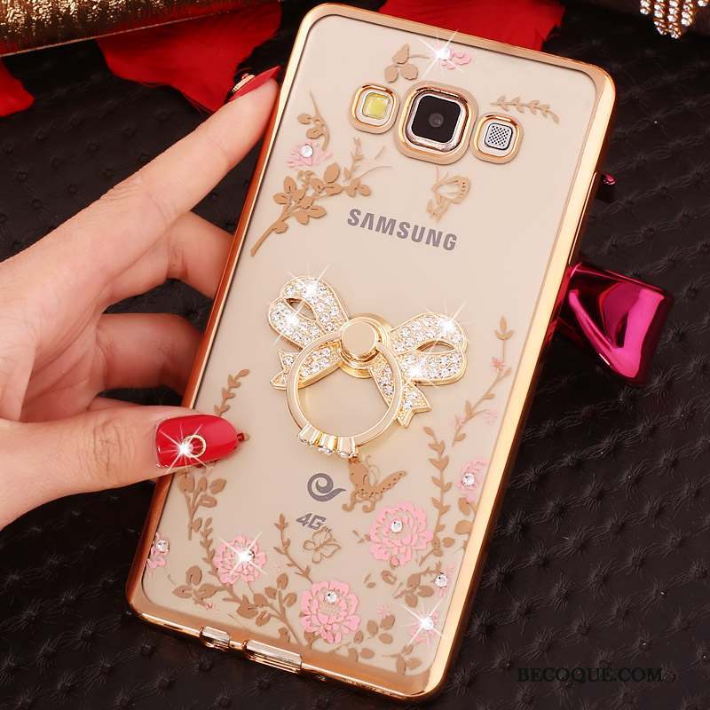 Samsung Galaxy J5 2016 Protection Coque De Téléphone Fluide Doux Anneau Or Rose Étui