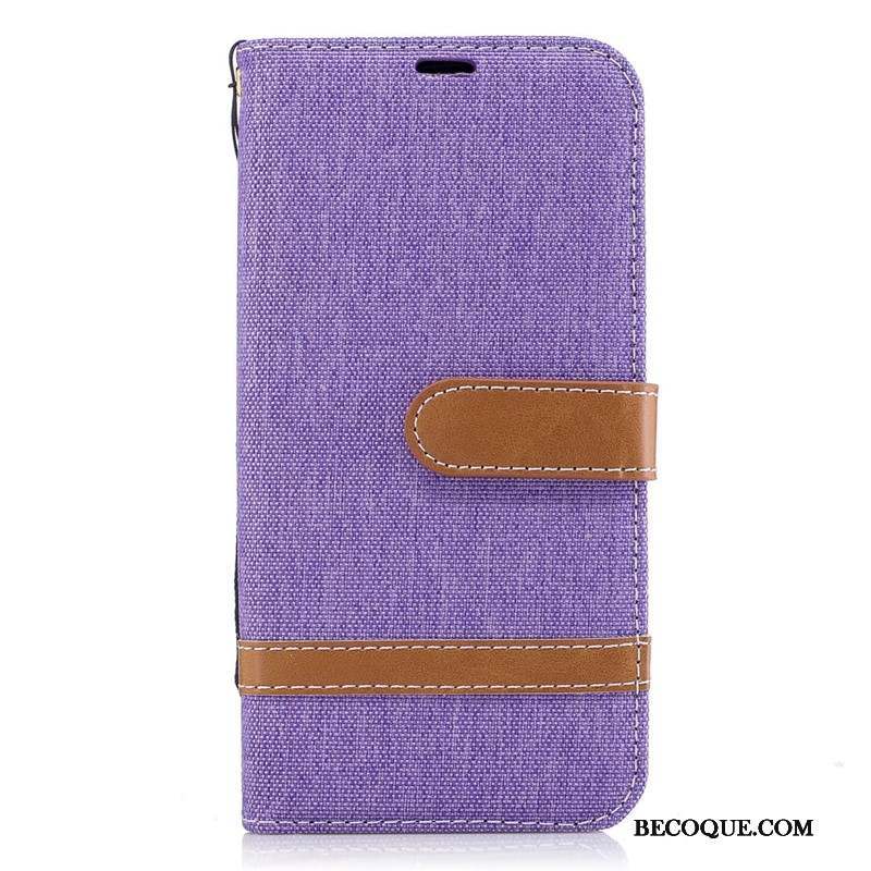 Samsung Galaxy J5 2017 Coque En Denim Portefeuille Étui Paon Étui En Cuir Bleu