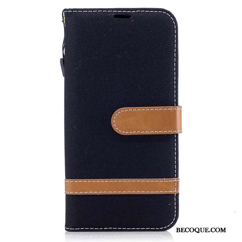 Samsung Galaxy J5 2017 Coque En Denim Portefeuille Étui Paon Étui En Cuir Bleu