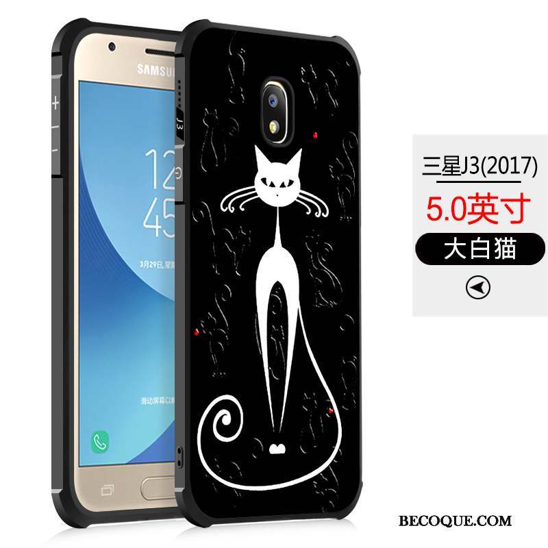 Samsung Galaxy J5 2017 Coque Gaufrage Europe Peinture Tendance Noir Téléphone Portable
