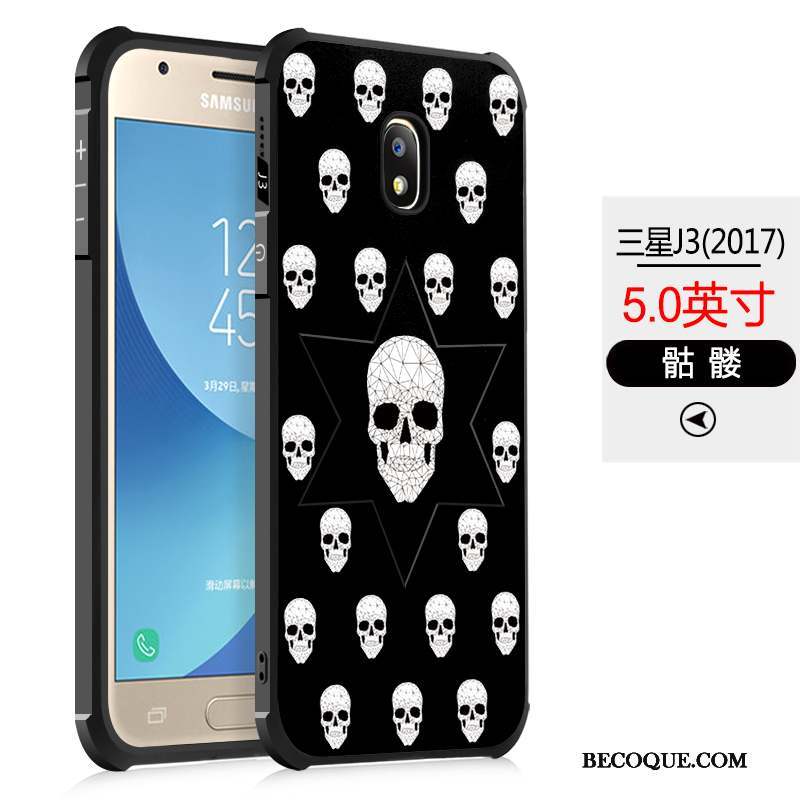 Samsung Galaxy J5 2017 Coque Gaufrage Europe Peinture Tendance Noir Téléphone Portable