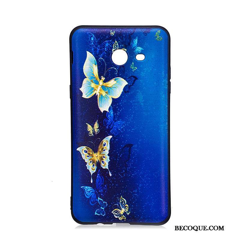 Samsung Galaxy J5 2017 Peinture Dessin Animé Noir Fleurs Coque De Téléphone Gaufrage