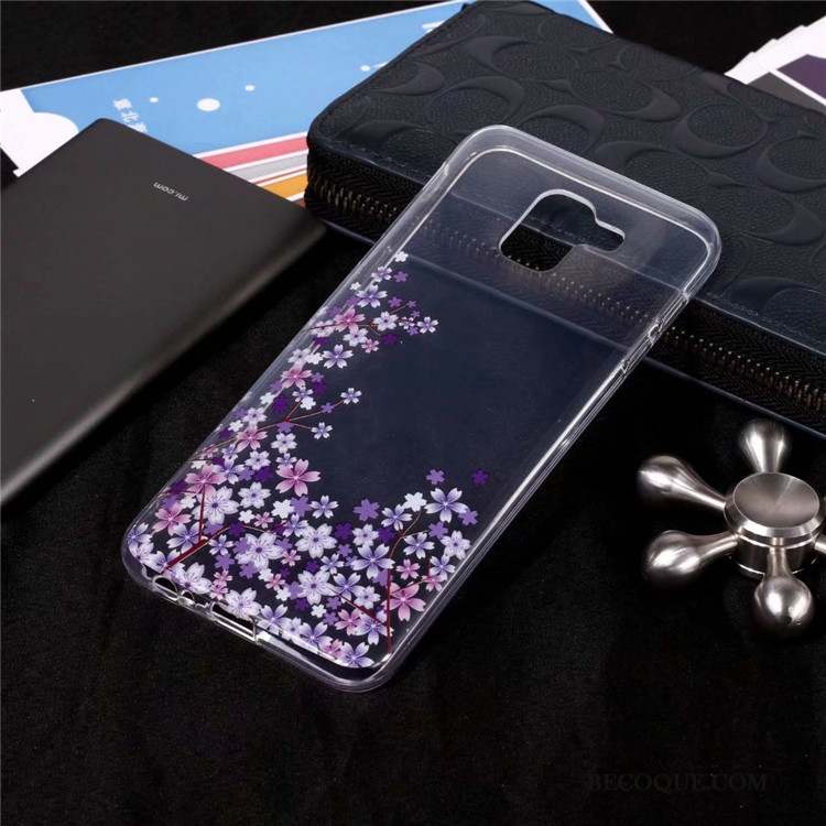 Samsung Galaxy J6 Coque De Téléphone Transparent Sakura Fluide Doux Haute Très Mince