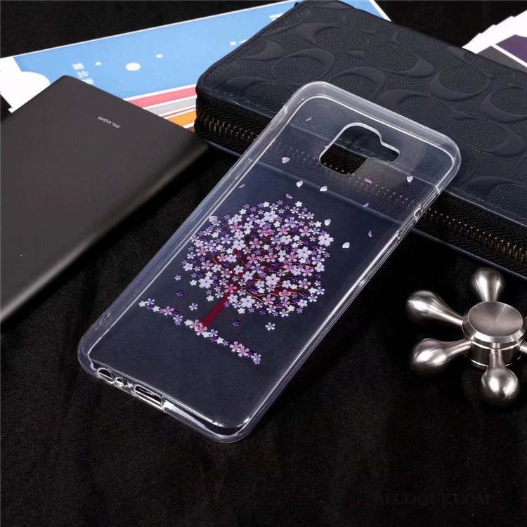 Samsung Galaxy J6 Coque De Téléphone Transparent Sakura Fluide Doux Haute Très Mince