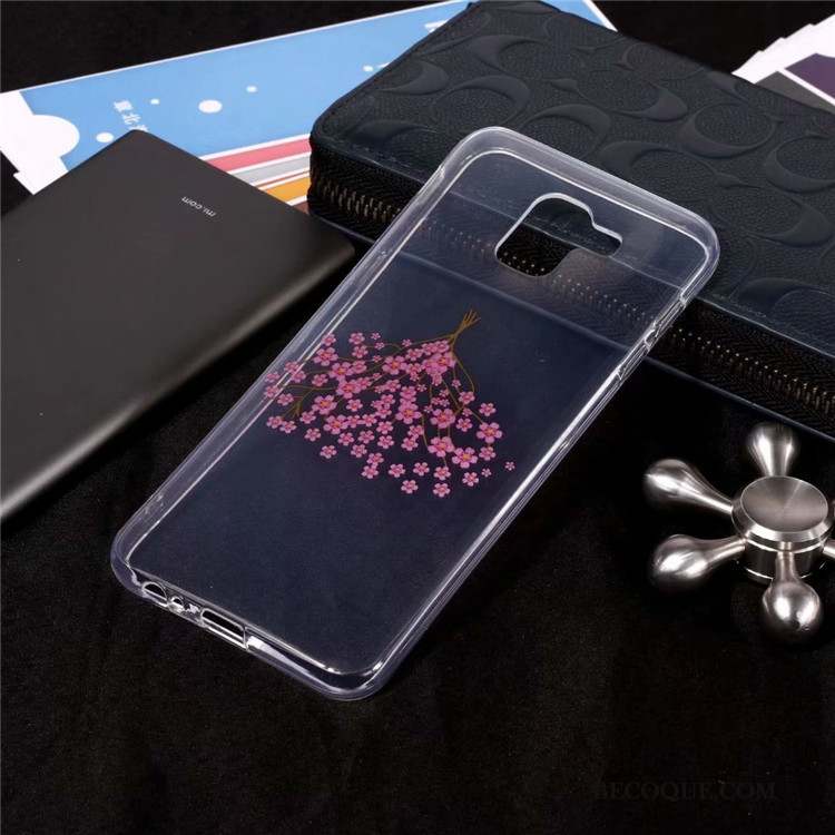 Samsung Galaxy J6 Coque De Téléphone Transparent Sakura Fluide Doux Haute Très Mince