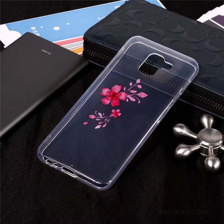 Samsung Galaxy J6 Coque De Téléphone Transparent Sakura Fluide Doux Haute Très Mince