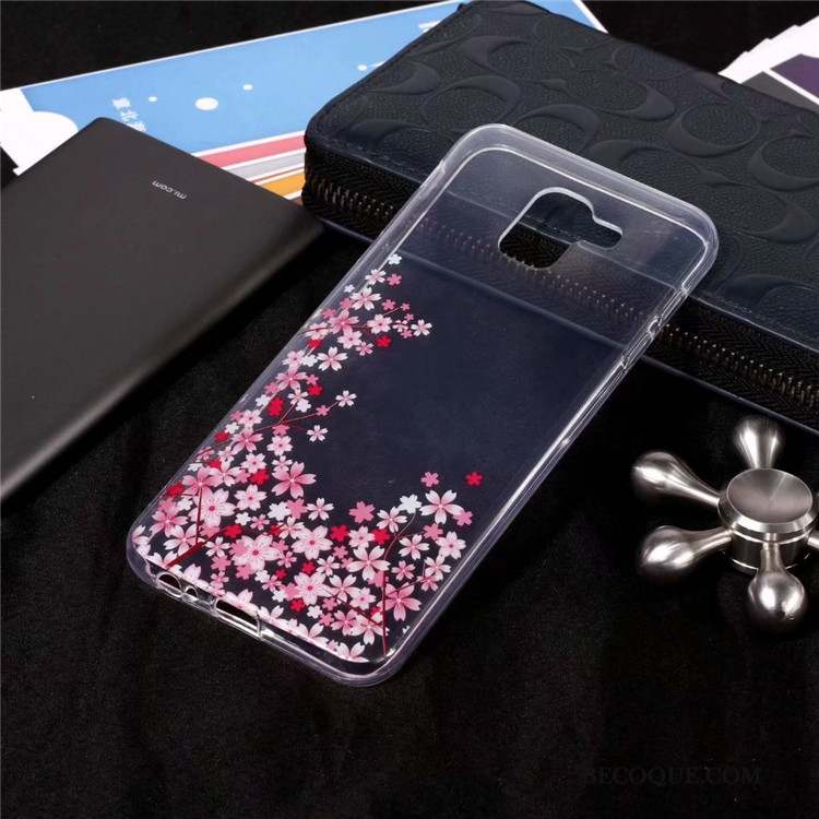 Samsung Galaxy J6 Coque De Téléphone Transparent Sakura Fluide Doux Haute Très Mince