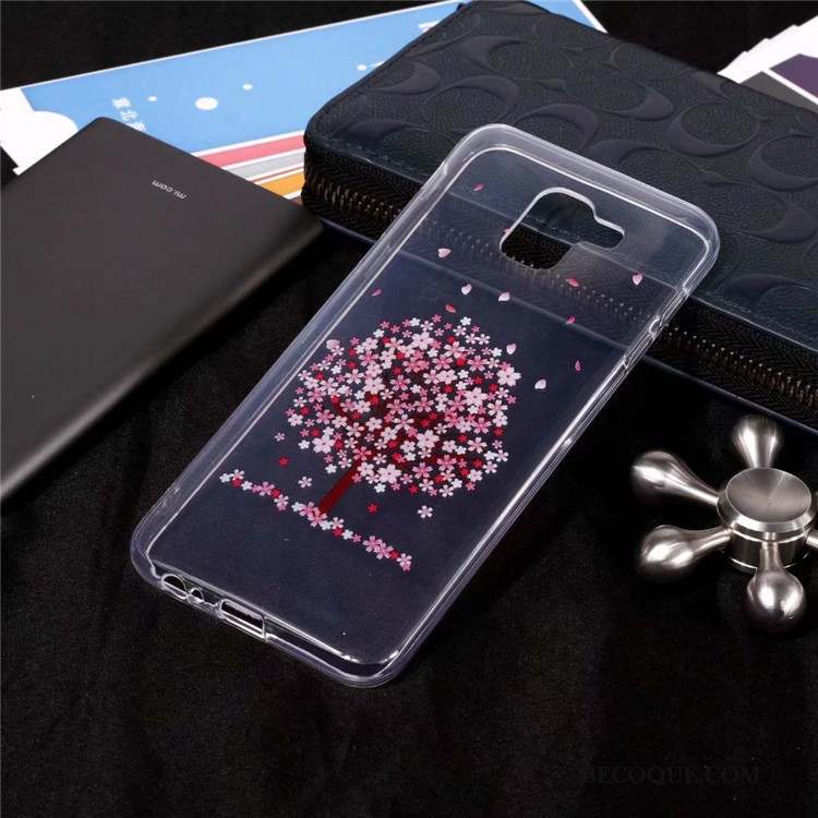 Samsung Galaxy J6 Coque De Téléphone Transparent Sakura Fluide Doux Haute Très Mince