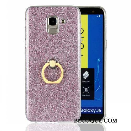 Samsung Galaxy J6 Europe Incassable Anneau Coque Téléphone Portable Rose