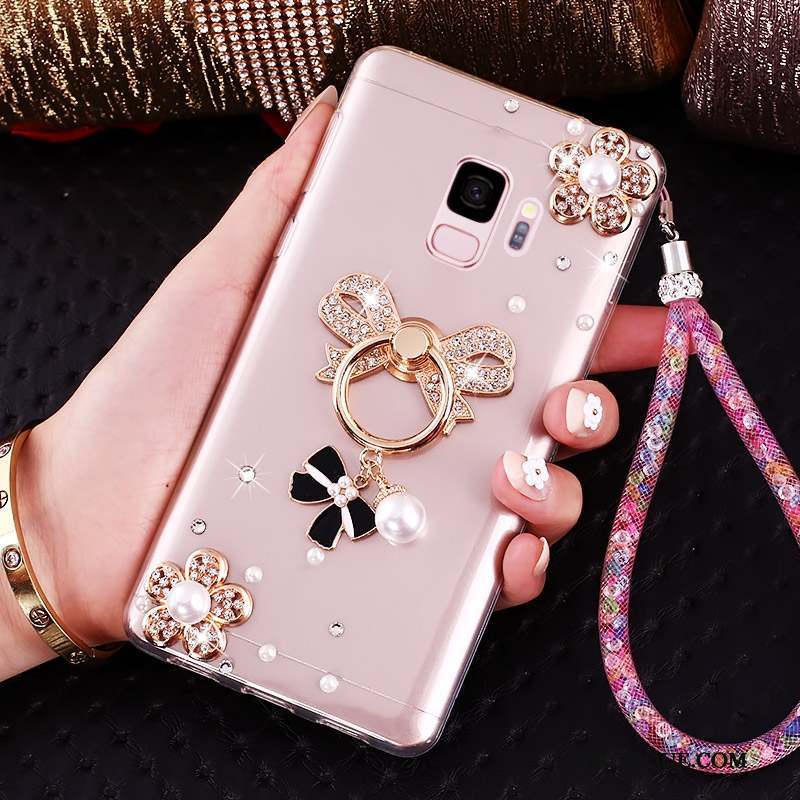 Samsung Galaxy J6 Fluide Doux Or Strass Ornements Suspendus Coque De Téléphone Protection