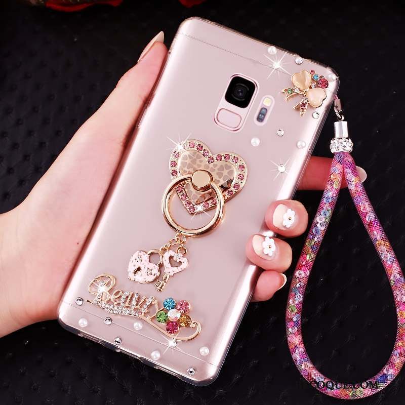 Samsung Galaxy J6 Fluide Doux Or Strass Ornements Suspendus Coque De Téléphone Protection