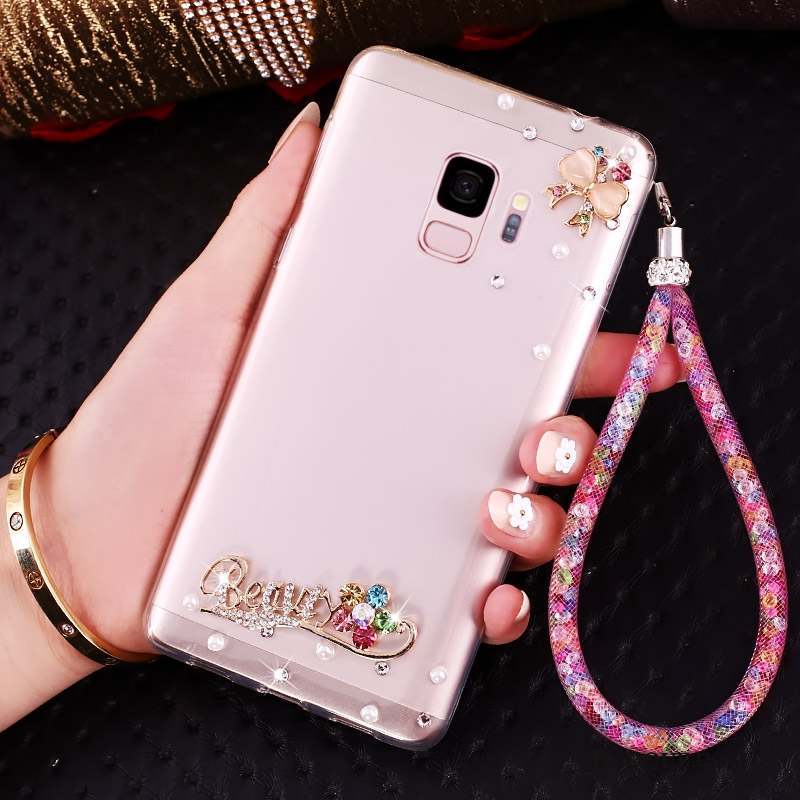 Samsung Galaxy J6 Fluide Doux Or Strass Ornements Suspendus Coque De Téléphone Protection