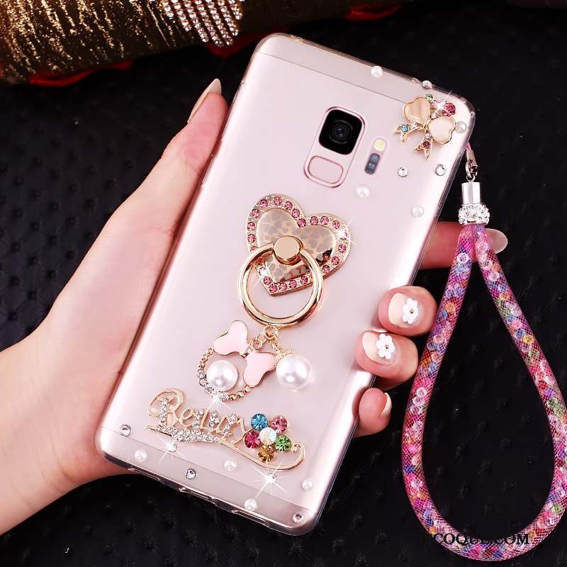 Samsung Galaxy J6 Fluide Doux Or Strass Ornements Suspendus Coque De Téléphone Protection