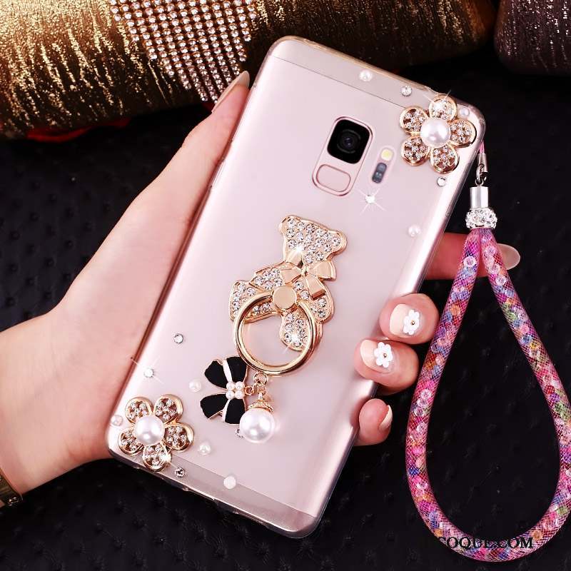 Samsung Galaxy J6 Fluide Doux Or Strass Ornements Suspendus Coque De Téléphone Protection