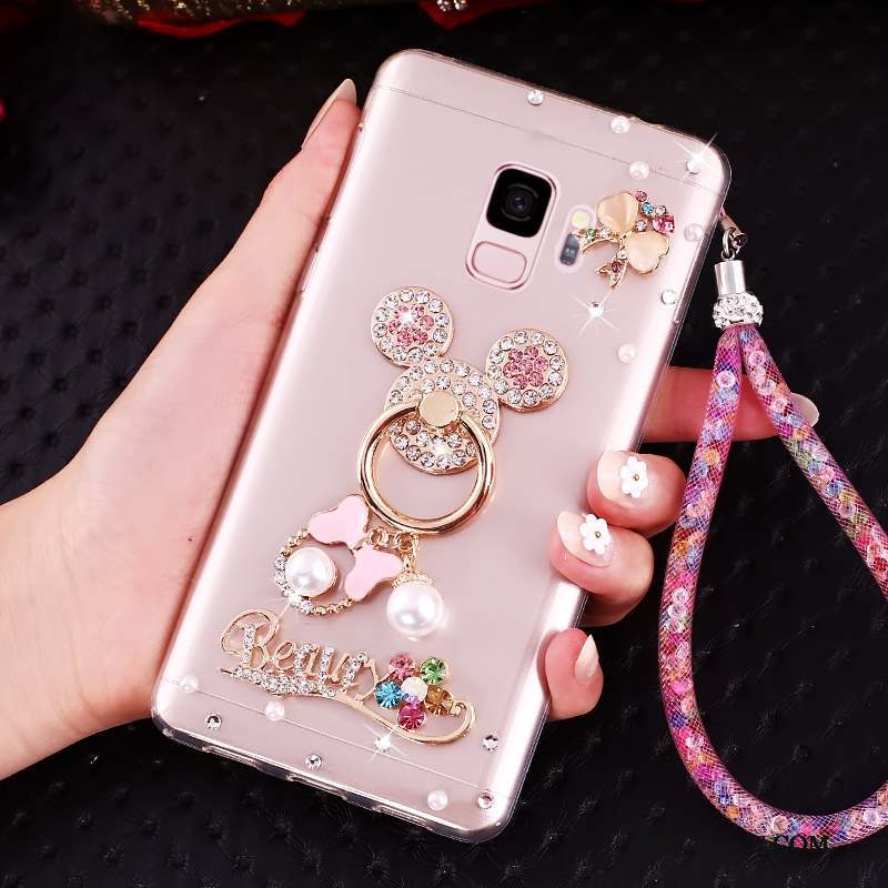 Samsung Galaxy J6 Fluide Doux Or Strass Ornements Suspendus Coque De Téléphone Protection